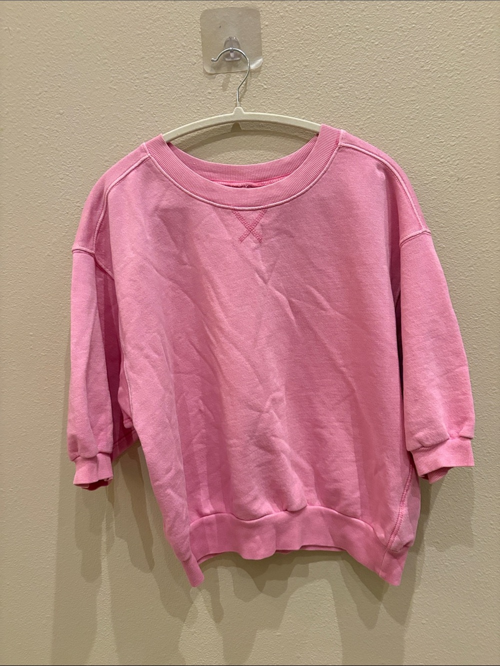 Relaxed Pink Crewneck Sweatshirt